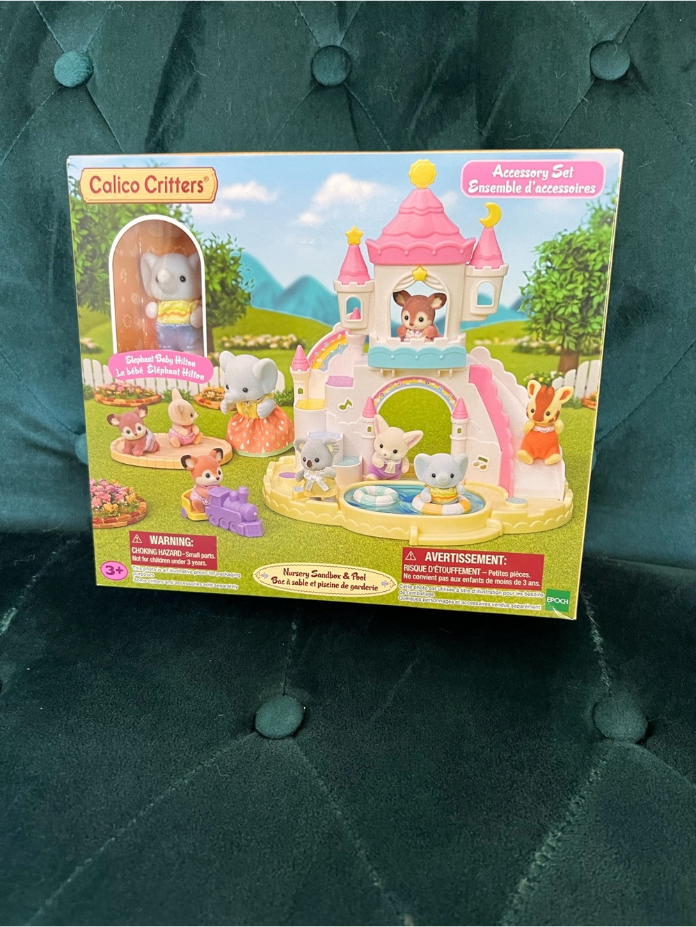 Calico Critters Nursery Sandbox and Pool with Elephant Baby Hilton  NEW